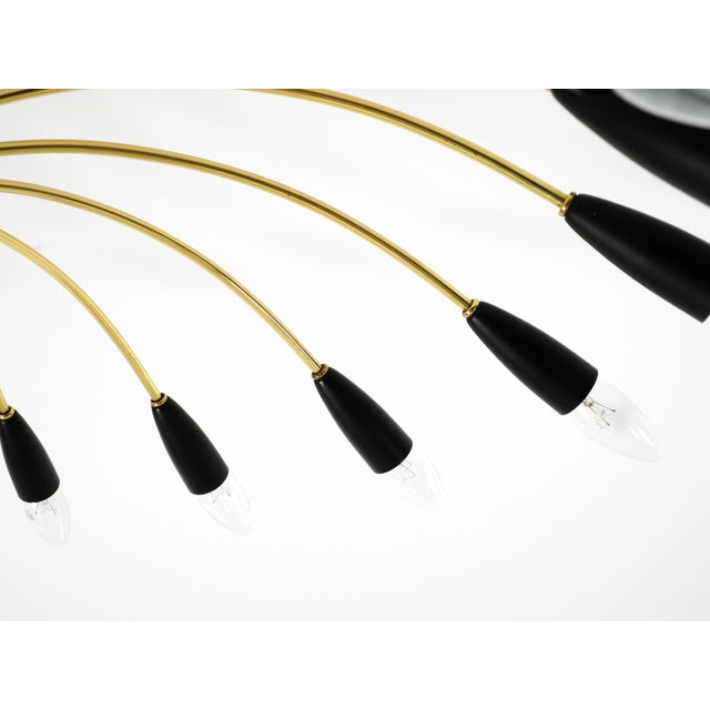 Mid-Century Modern Brass Sputnik Ceiling Lamp, 1950s For Sale - Image 15 of 18