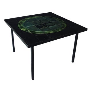 Mid-Century Studio Ceramic Tile Coffee Tabe, Belgium, 1960s For Sale