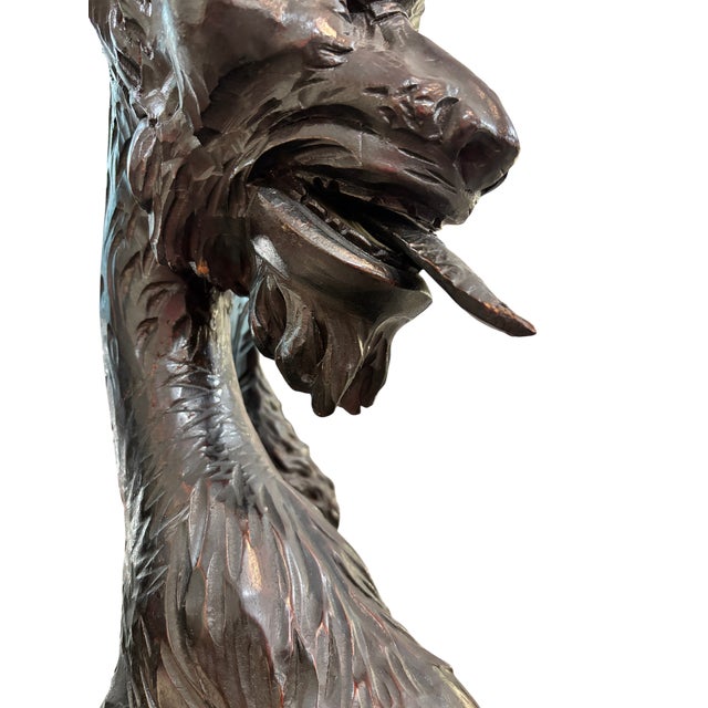 Mid 19th Century Italian Gothic/Rennaisance Revival Griffin Plant Stand Pedestal in Ebonized Oak For Sale - Image 9 of 12