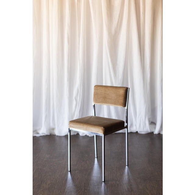 1950s Set of Six Mid Century Square Tube Chrome Dining Chairs For Sale - Image 13 of 14