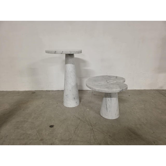 Pair of Eros series coffee tables by Angelo Mangiarotti for Skipper Rare and elegant coffee tables in fine Carrara marble....