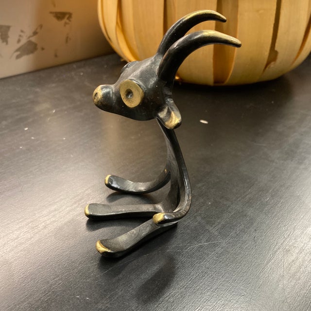 1960s Walter Bosse Brass Goat Pipe Rest For Sale - Image 5 of 5