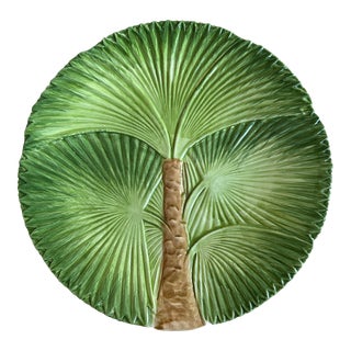 Italian Ceramic Palm Leaf Plate- Palm Beach For Sale