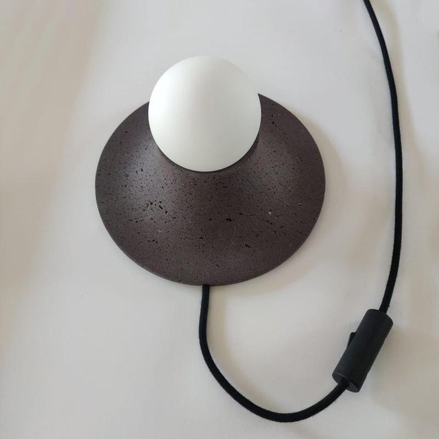 Basalte Natural Lava Stone Wall Lamp by Clemence Birot For Sale - Image 4 of 18