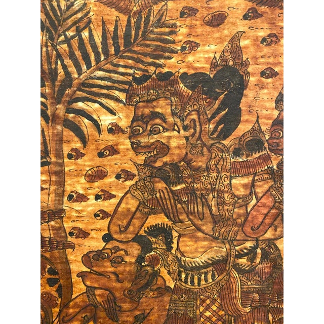 Authentic Traditional Balinese Kamasan (Wayang-style) Painting Professionally Mounted & Framed – 31 x 19 inches This is a...