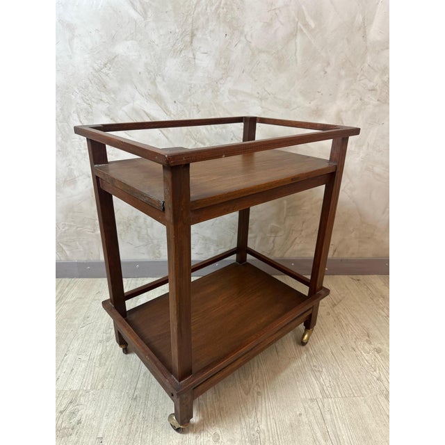 Wooden Rolling Serving Cart, 1940s For Sale - Image 11 of 11
