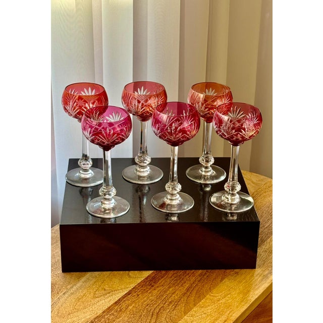 French Massenet Crystal Hock Glasses by Saint-Louis, 1920, Set of 6 For Sale - Image 10 of 18