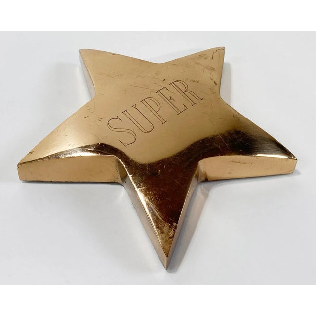 Mid-Century Modern Vintage Brass Super Star Paper Weight For Sale - Image 3 of 4