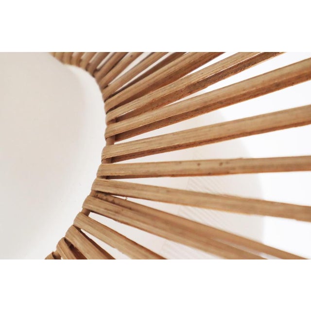 Mid-Century Modern Glass Pinewood Raffia Hanging Lamp by Doria, 1960s For Sale - Image 15 of 17