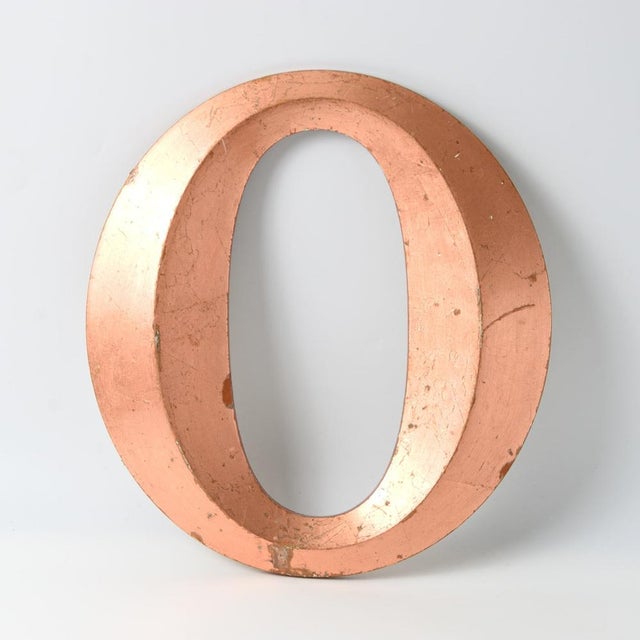 Vintage Copper Colour Letter O, 1970s For Sale - Image 9 of 10