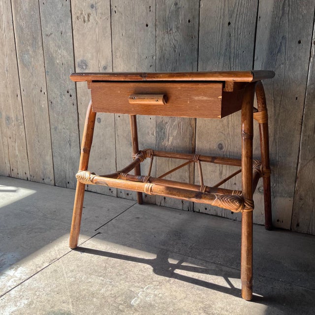 Bedside Table with Drawer in Bamboo For Sale - Image 6 of 8