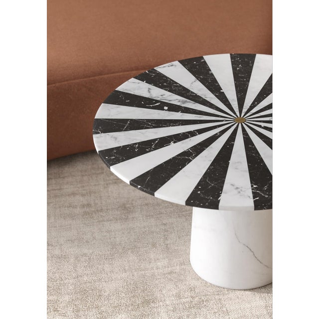 Not Yet Made - Made To Order New Modern Side Table in White and Black Marble Creator Jacopo Simonetti For Sale - Image 5 of 8