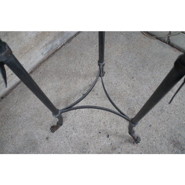 Metal 1990s Maitland-Smith French Empire Iron Bronze Figural Maiden Plant Stand Jardinière For Sale - Image 7 of 12