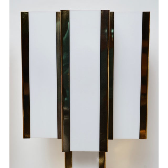 Mid 20th Century Mid 20th Century Mid-Century Modern Italian Brass and Ivory Table Lamps in the Style of Romeo Rega - a Pair For Sale - Image 5 of 13