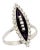 Art Deco 18k White Gold Marquise Cut Black Onyx & Diamond Ring For Sale