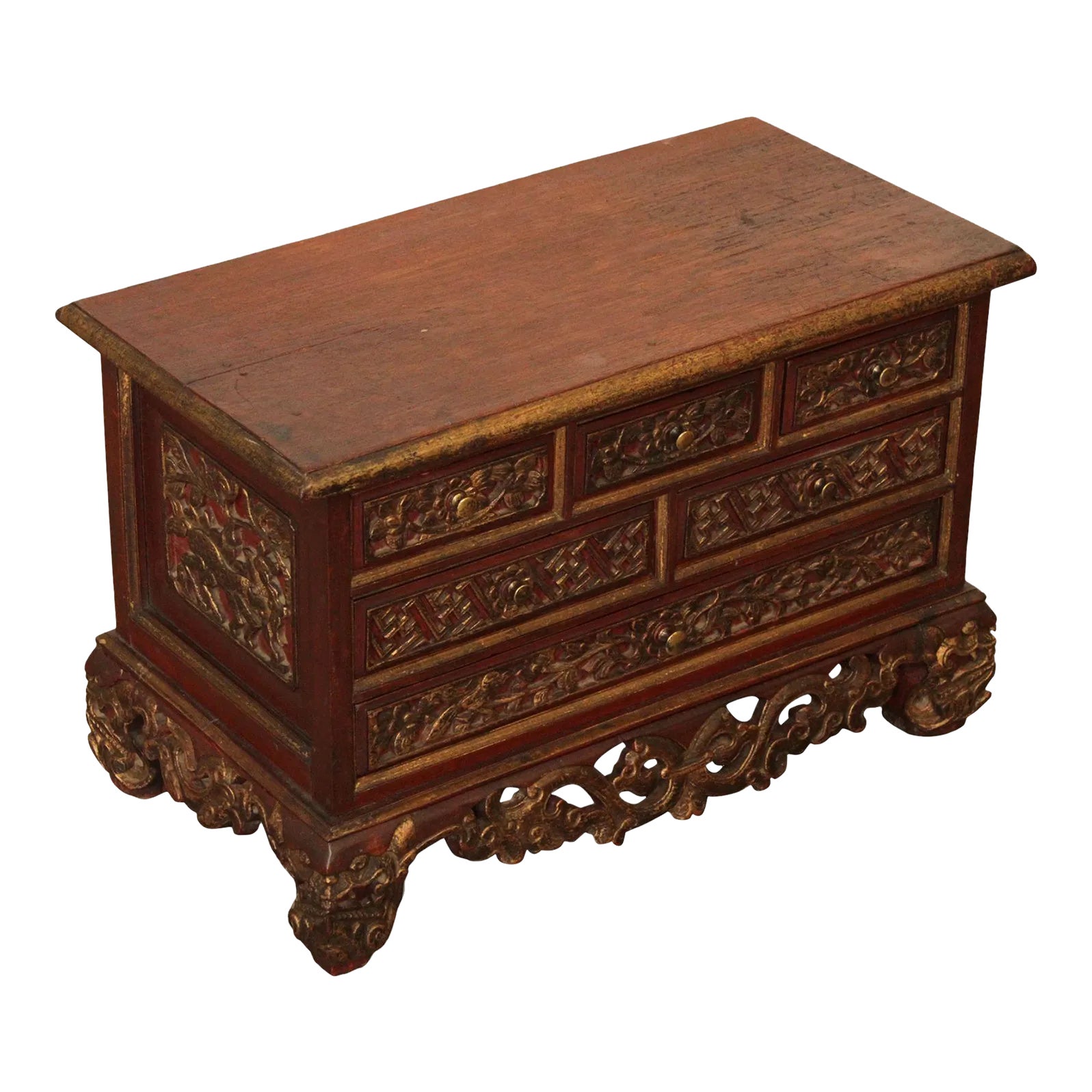 Antique Chinese Hardwood Carved Chest | Chairish