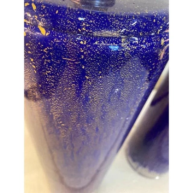 Blue and Gold Table Lamps by Simong, Set of 2 For Sale - Image 3 of 10