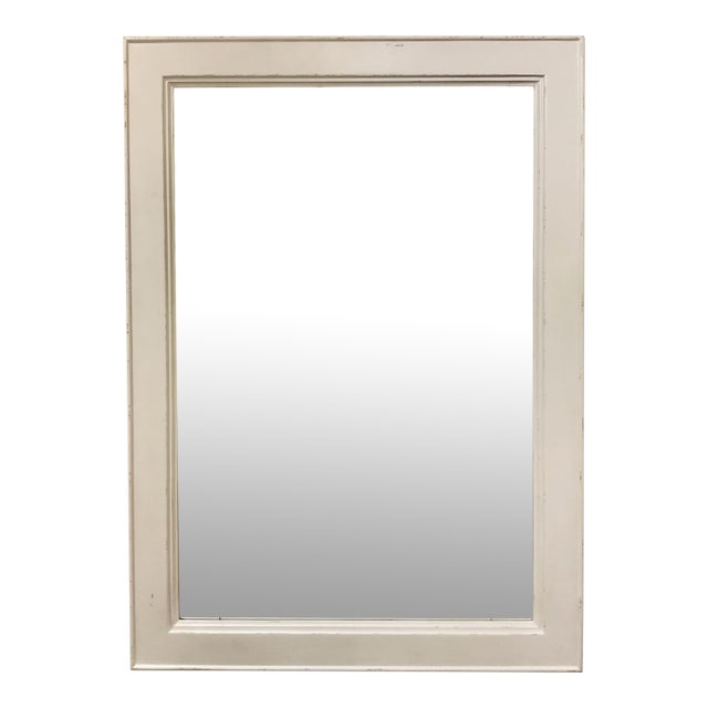 Jonathan Charles Modern White Eglomise Wall Mirror For Sale