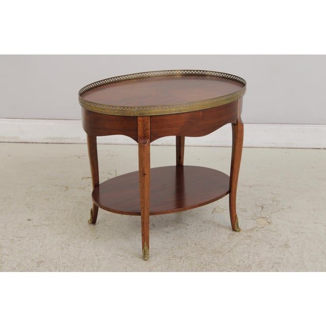 Queen Anne Baker Oval Mahogany 2 Tier Occasional Table For Sale - Image 3 of 14