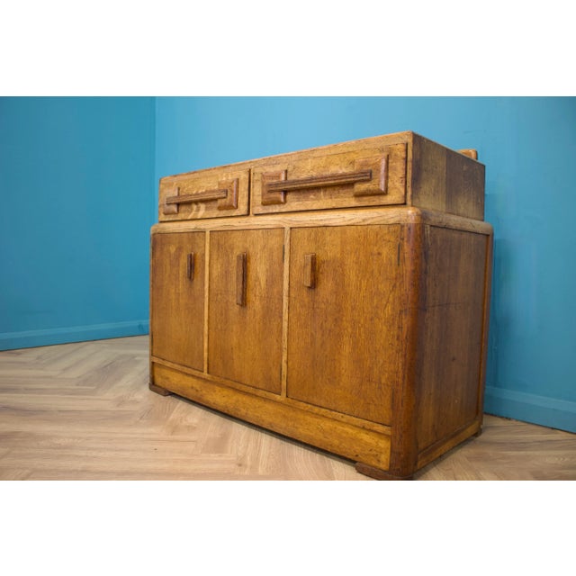 1930s Art Deco Sideboard in Oak attributed to G Plan, 1930s For Sale - Image 5 of 10
