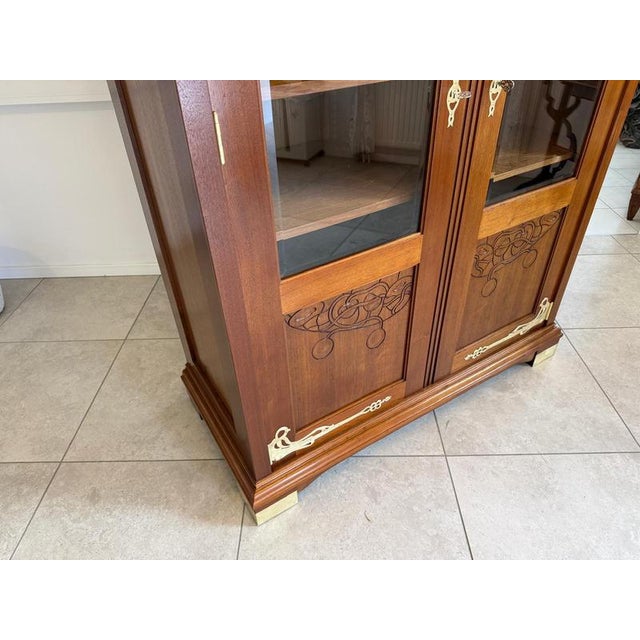 Antique Art Nouveau Glass Display Cabinet, 1920s For Sale - Image 14 of 18