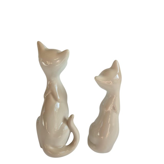 Otagiri Company Set of 2 Vintage 1960s Siamese Cat Figurines by Otagiri Japan For Sale - Image 4 of 9