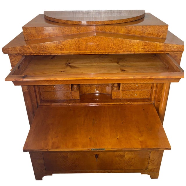 19th Century Biedermeier Secretary Desk With Secret Compartments For Sale - Image 4 of 11