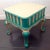 Wood Mid-Century Turquoise & White Tables - A Pair For Sale - Image 7 of 7