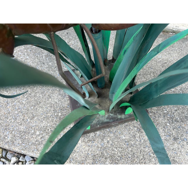 Vintage Folk Art Copper Grasshopper in Blades of Copper Grass For Sale - Image 11 of 16