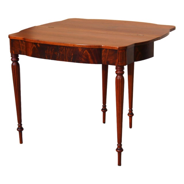 Antique Early 20th-Century Flame Mahogany Gateleg Game Table or Desk For Sale