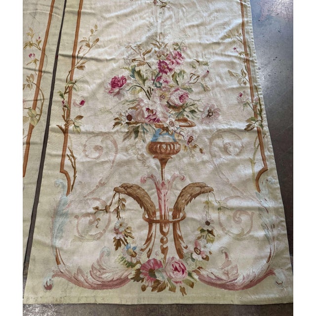 Pair of 19th Century French Aubusson Handwoven Floral Portiere Panels For Sale - Image 11 of 12