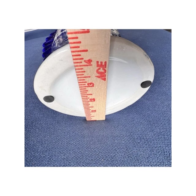 Chinoiserie Fish Vase Porcelain Blue White 17"h X 8"w Nautical Beach Ocean Sea For Sale In Miami - Image 6 of 11