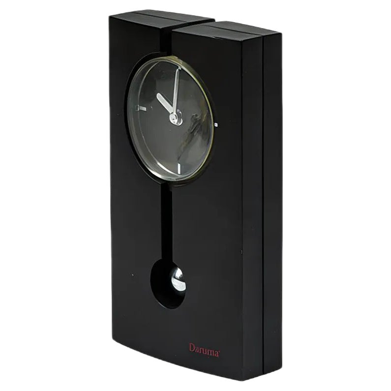 Black Plastic and Chrome BatteryOperated Pendulum Clock from Daruma Chairish