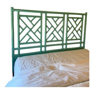 Queen Size Painted Chippendale Headboard For Sale