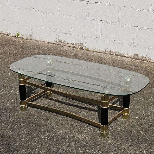 Italian Faux Tusk Glass Coffee Table, 1980s For Sale - Image 4 of 15
