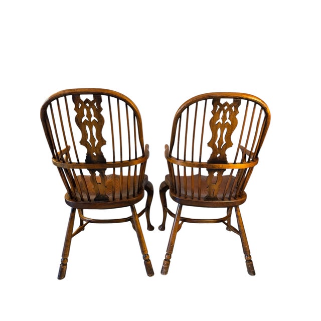 English Continental Furniture Company Windsor English Style Dining Chairs - Set of 2 For Sale - Image 3 of 11