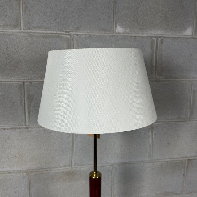 Eglo Floor Lamp in Wood and Brass For Sale - Image 4 of 11