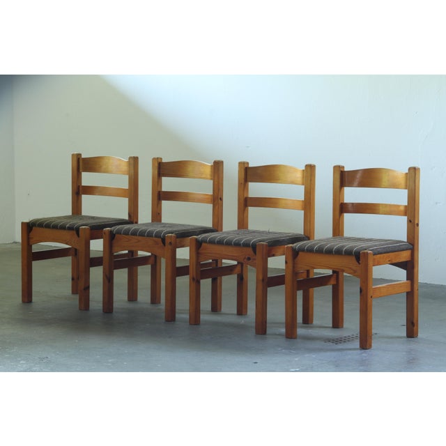 Mid-Century Modern Danish Chunky Pine Dining Chairs, 1970s, Set of 4 For Sale - Image 18 of 18