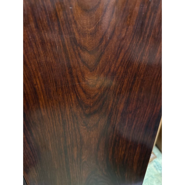 Brown 1950s Danish Modern Petite Rosewood Vanity Desk Table For Sale - Image 8 of 8