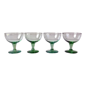 Late 20th Century Blown Glass Champage Coupes: Set of Four