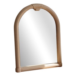Art Deco Style Powder Pink Arched Wall Mirror with Moulded Frame, 1980s For Sale