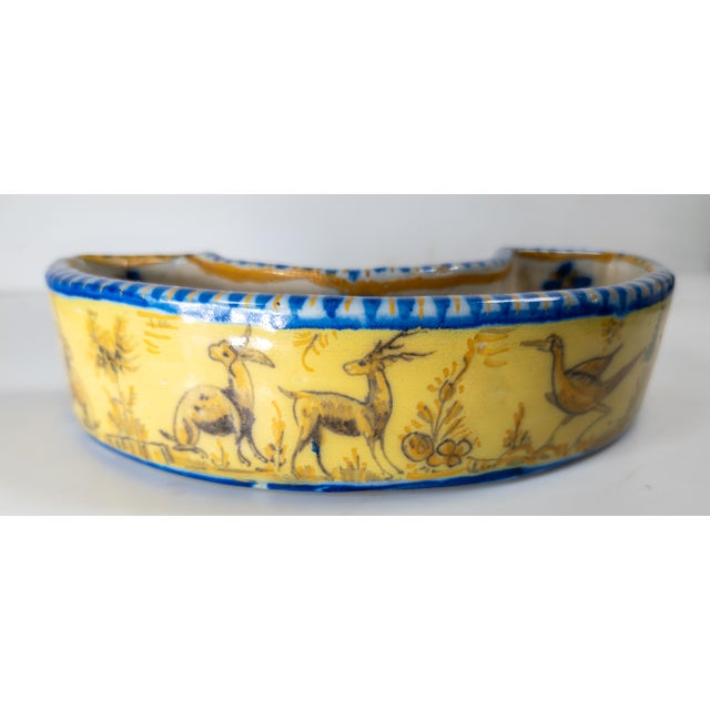 20th Century Spanish or Mexican Talavera Majolica Faience Demilune Bowl For Sale - Image 9 of 10