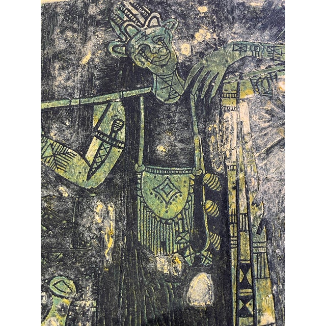 Plastic Bruce Onobrakpeya Painting C. 1971 For Sale - Image 7 of 16
