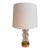 Late 20th Century Jonathan Y Glass Triple Globe Table Lamp With Linen Drum Shade For Sale