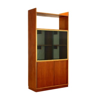 Vintage Cabinet in Aluminium and Mahogany Veneer, 1960s For Sale