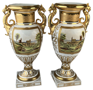 Gold Ceremonial Vases, 1890, Set of 2