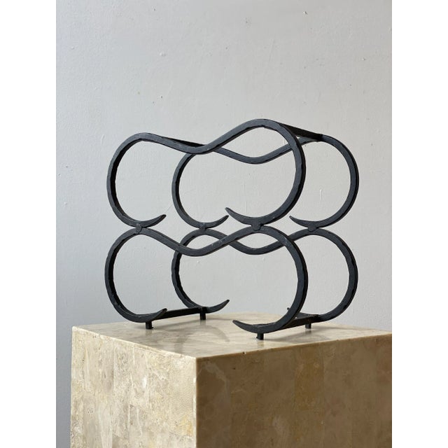 Vintage Wrought Iron Scrolling Wine Rack, Circa 1970s For Sale - Image 4 of 10