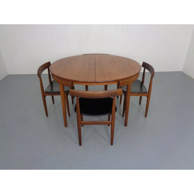 Black Roundette Teak Table & Chairs from Hans Olsen, Denmark, 1950sm, Set of 5 For Sale - Image 8 of 18