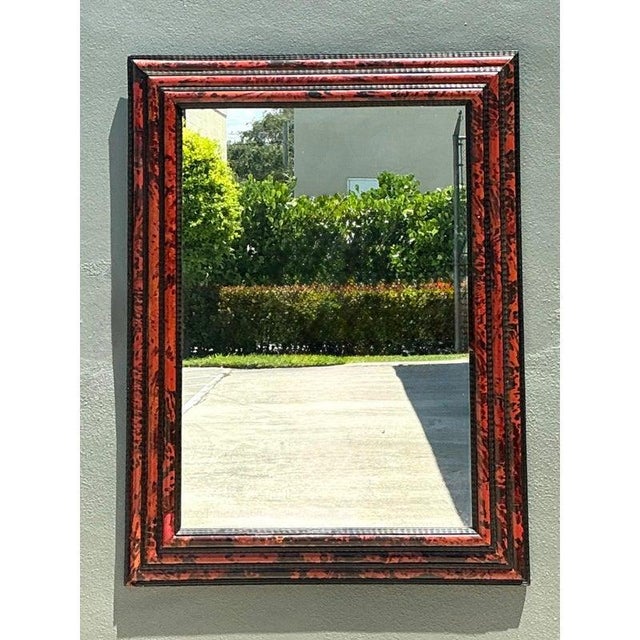 Mid-Century Modern Vintage 19th Century Tortoiseshell and Ebonized Fruitwood Stacked Mirror For Sale - Image 3 of 18
