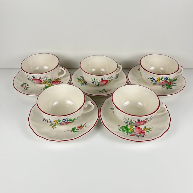 Large Streetlight Cups with Saucers from KG Lunéville, 1980s, Set of 10 For Sale - Image 6 of 12